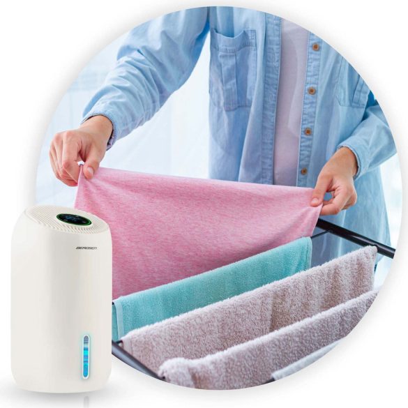 Páramentesítő, Berdsen BD-529, fehér, 1650 ml tartály, ultracsendes 34 dB, 750 ml/nap teljesítmény, LED világítás, időzítő, automata, éjszakai mód, 64 W