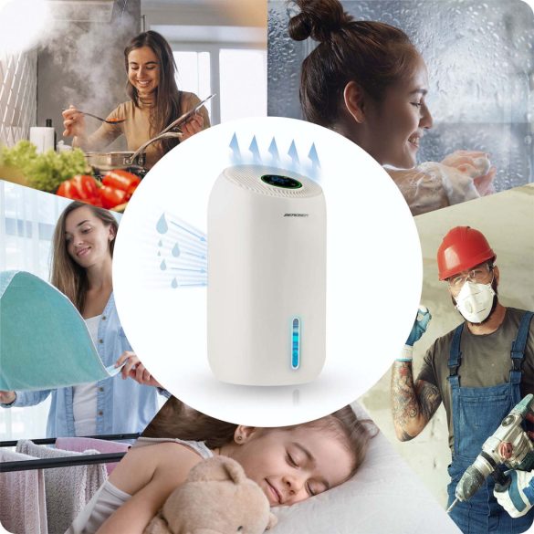 Páramentesítő, Berdsen BD-529, fehér, 1650 ml tartály, ultracsendes 34 dB, 750 ml/nap teljesítmény, LED világítás, időzítő, automata, éjszakai mód, 64 W