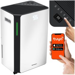   Páramentesítő, Berdsen BD-532, fehér, 4600 ml tartály, 20 l/24h, kompresszoros, 330 W, 41 dB, Wi-Fi, Tuya alkalmazás, időzítő, éjszakai mód, gyerekzár