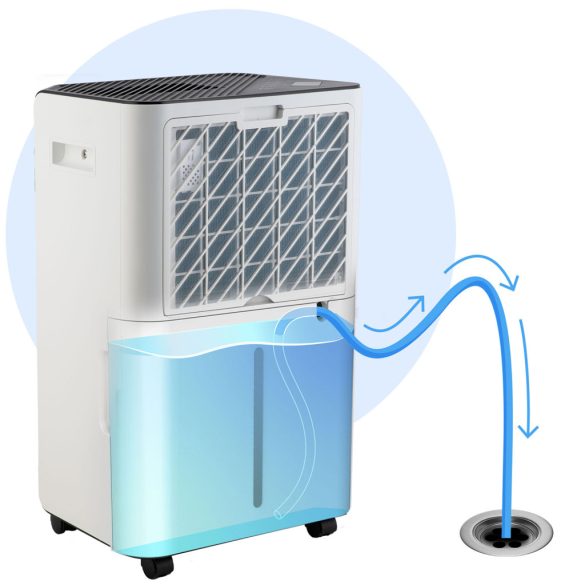 Páramentesítő, Berdsen BD-532, fehér, 4600 ml tartály, 20 l/24h, kompresszoros, 330 W, 41 dB, Wi-Fi, Tuya alkalmazás, időzítő, éjszakai mód, gyerekzár