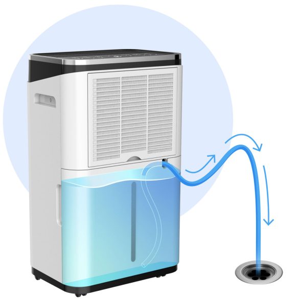 Páramentesítő, Berdsen BD-533, fehér, 6500 ml tartály, 25 l/24h, kompresszoros, 380 W, 45 dB, Wi-Fi, Tuya alkalmazás, időzítő, éjszakai mód, gyerekzár