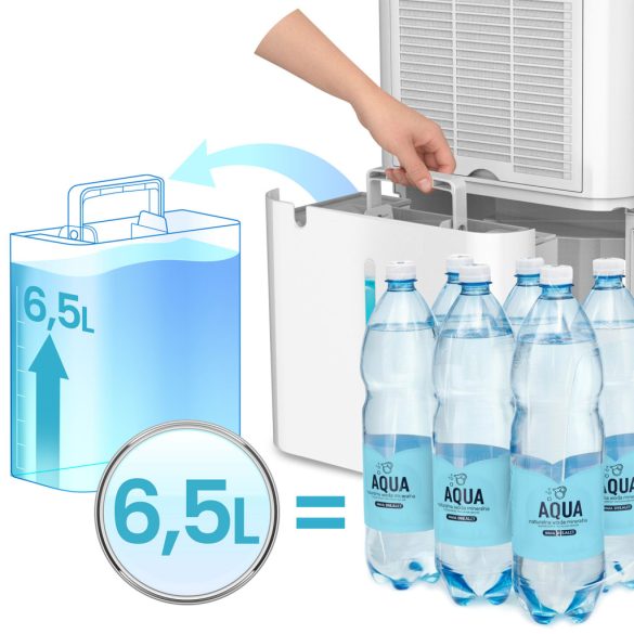 Páramentesítő, Berdsen BD-533, fehér, 6500 ml tartály, 25 l/24h, kompresszoros, 380 W, 45 dB, Wi-Fi, Tuya alkalmazás, időzítő, éjszakai mód, gyerekzár