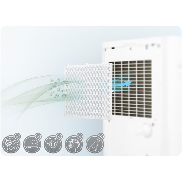 Páramentesítő, Berdsen BD-534, fehér, 2000 ml tartály, 20 l/24 h, kompresszoros, Wi‑Fi, Tuya alkalmazás, érintőpanel, higrosztát, időzítő, gyerekzár, 365 W