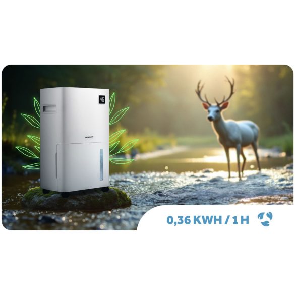 Páramentesítő, Berdsen BD-534, fehér, 2000 ml tartály, 20 l/24 h, kompresszoros, Wi‑Fi, Tuya alkalmazás, érintőpanel, higrosztát, időzítő, gyerekzár, 365 W