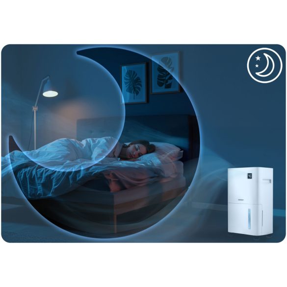 Páramentesítő, Berdsen BD-534, fehér, 2000 ml tartály, 20 l/24 h, kompresszoros, Wi‑Fi, Tuya alkalmazás, érintőpanel, higrosztát, időzítő, gyerekzár, 365 W