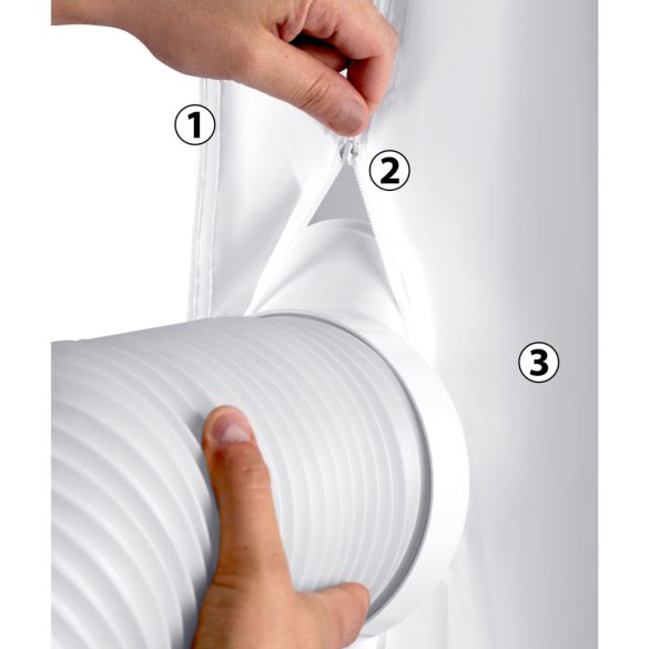 Mobil légkondicionáló, Berdsen, BD-580, fehér, 2900 W, 270 m3/óra, 33 × 28 × 70 cm, Wi-Fi okosvezérlés (Tuya Smart), hűt, párátlanít, ventilál, R290 hűtőközeg + 359900 ablaktömítő készlet