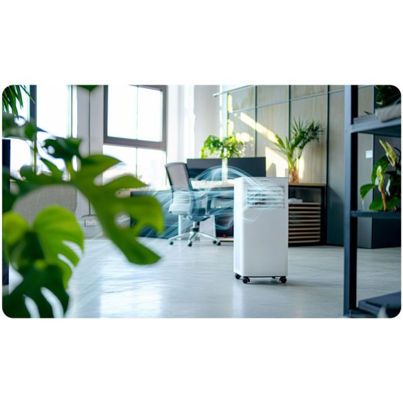 Mobil légkondicionáló, Berdsen, BD-580, fehér, 2900 W, 270 m3/óra, 33 × 28 × 70 cm, Wi-Fi okosvezérlés (Tuya Smart), hűt, párátlanít, ventilál, R290 hűtőközeg