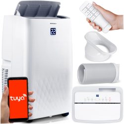   Mobil légkondicionáló, Berdsen, BD-581, fehér, 4000 W, 400 m3/óra, 41 × 31 × 70 cm, Wi-Fi okosvezérlés (Tuya Smart), hűt, párátlanít, ventilál, R290 hűtőközeg