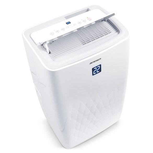 Mobil légkondicionáló, Berdsen, BD-581, fehér, 4000 W, 400 m3/óra, 41 × 31 × 70 cm, Wi-Fi okosvezérlés (Tuya Smart), hűt, párátlanít, ventilál, R290 hűtőközeg