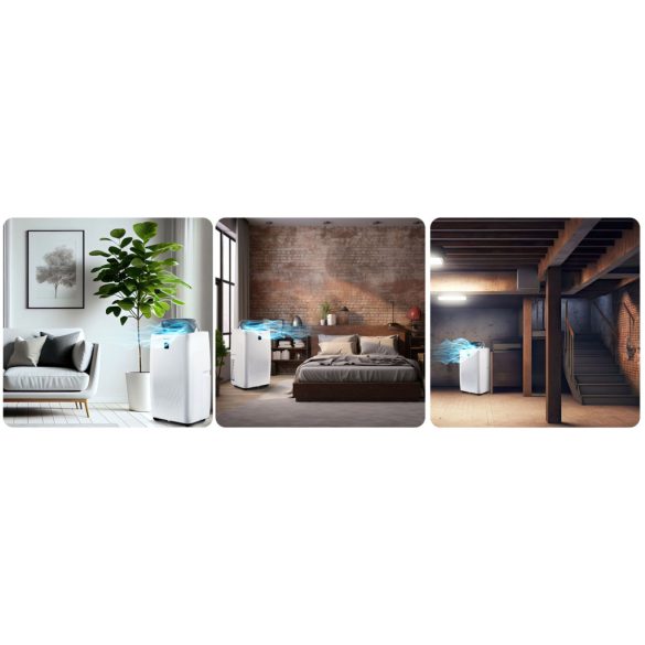 Mobil légkondicionáló, Berdsen, BD-581, fehér, 4000 W, 400 m3/óra, 41 × 31 × 70 cm, Wi-Fi okosvezérlés (Tuya Smart), hűt, párátlanít, ventilál, R290 hűtőközeg