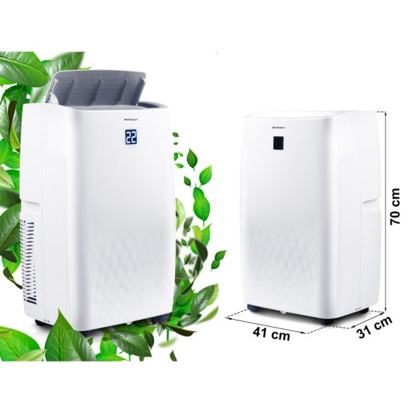 Mobil légkondicionáló, Berdsen, BD-581, fehér, 4000 W, 400 m3/óra, 41 × 31 × 70 cm, Wi-Fi okosvezérlés (Tuya Smart), hűt, párátlanít, ventilál, R290 hűtőközeg