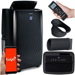   Mobil légkondicionáló, Berdsen, BD-581, fekete, 4000 W, 400 m3/óra, 41 × 31 × 70 cm, Wi-Fi okosvezérlés (Tuya Smart), hűt, párátlanít, ventilál, R290 hűtőközeg