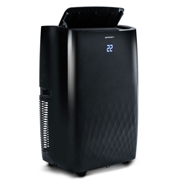 Mobil légkondicionáló, Berdsen, BD-581, fekete, 4000 W, 400 m3/óra, 41 × 31 × 70 cm, Wi-Fi okosvezérlés (Tuya Smart), hűt, párátlanít, ventilál, R290 hűtőközeg