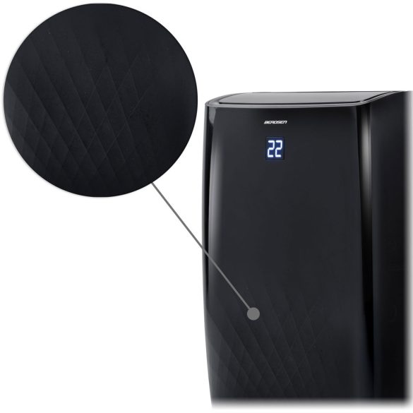 Mobil légkondicionáló, Berdsen, BD-581, fekete, 4000 W, 400 m3/óra, 41 × 31 × 70 cm, Wi-Fi okosvezérlés (Tuya Smart), hűt, párátlanít, ventilál, R290 hűtőközeg