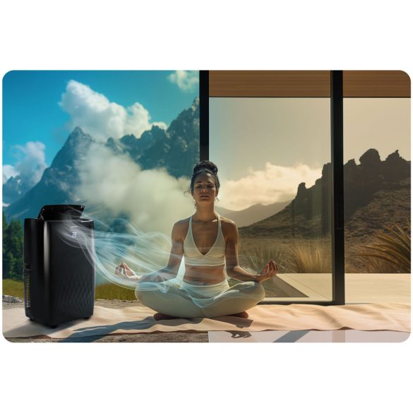 Mobil légkondicionáló, Berdsen, BD-581, fekete, 4000 W, 400 m3/óra, 41 × 31 × 70 cm, Wi-Fi okosvezérlés (Tuya Smart), hűt, párátlanít, ventilál, R290 hűtőközeg