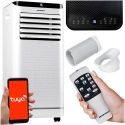   Mobil légkondicionáló, Berdsen, BD-583, fehér, 2600 W, 330 m3/óra, 31 × 32 × 70 cm, Wi-Fi okosvezérlés (Tuya Smart), hűt, párátlanít, ventilál, R290 hűtőközeg