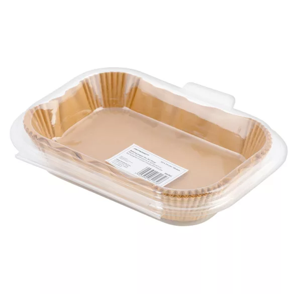 Sütőpapír Air Fryer forrólevegős sütőhöz, Berdsen, 22 × 14 cm, 50 db, natúr barna, hőálló kivitel, tapadásmentes, téglalap alakú