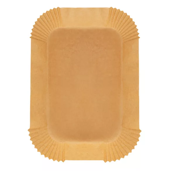 Sütőpapír Air Fryer forrólevegős sütőhöz, Berdsen, 22 × 14 cm, 50 db, natúr barna, hőálló kivitel, tapadásmentes, téglalap alakú
