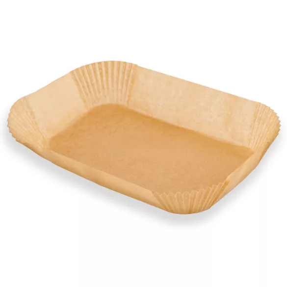 Sütőpapír Air Fryer forrólevegős sütőhöz, Berdsen, 22 × 14 cm, 50 db, natúr barna, hőálló kivitel, tapadásmentes, téglalap alakú