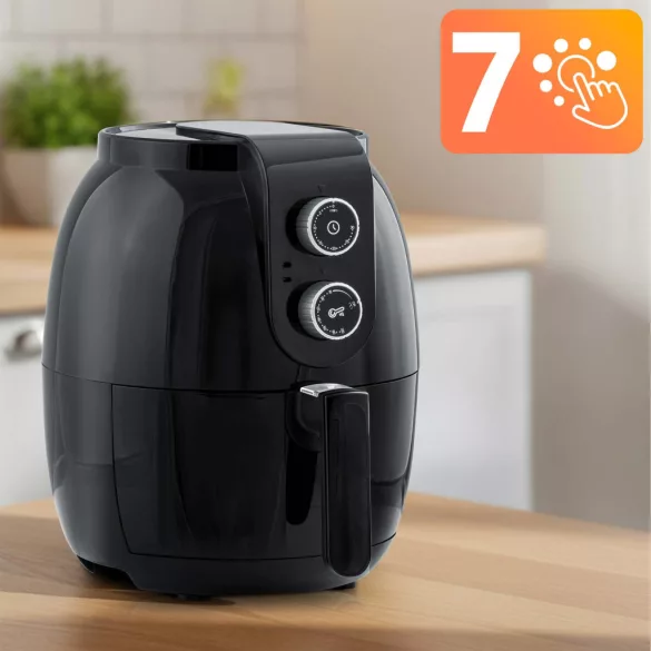 Air Fryer forrólevegős sütő, Berdsen BD-650, 3,6 l, fekete, olaj nélküli sütés, hőmérséklet szabályozóval, energiatakarékos, 1300 W