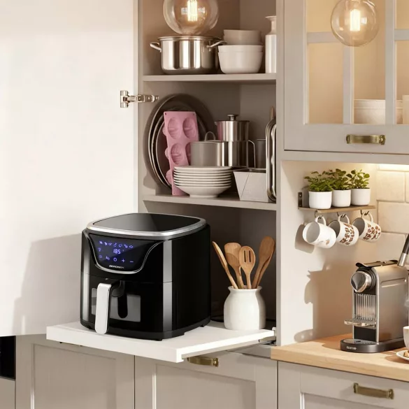 Air Fryer forrólevegős sütő, Berdsen BD-652, 5 l, ezüst/fekete, olaj nélküli sütés, hőszigetelést biztosító ház, nem igényel sütőpapírt, 1500 W
