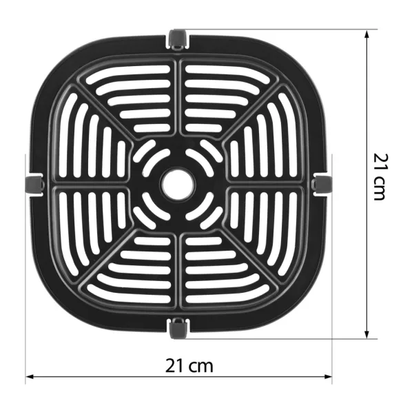 Rácsos tálca Berdsen BD-652 típusú Air Fryer forrólevegős sütőhöz, rozsdamentes, hőálló kivitel, könnyen tisztítható, tartós kialakítás