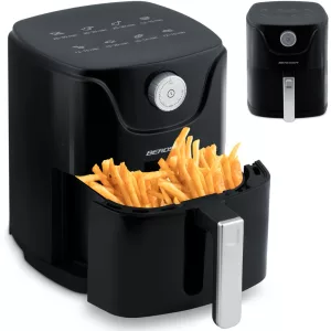 Air Fryer forrólevegős sütő, Berdsen BD-654, 2,5 l, ezüst/fekete, olaj nélküli sütés, 8 programos, hőszigetelést biztosító ház, 1000 W