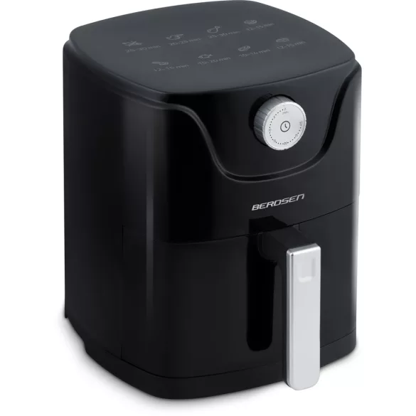 Air Fryer forrólevegős sütő, Berdsen BD-654, 2,5 l, ezüst/fekete, olaj nélküli sütés, 8 programos, hőszigetelést biztosító ház, 1000 W
