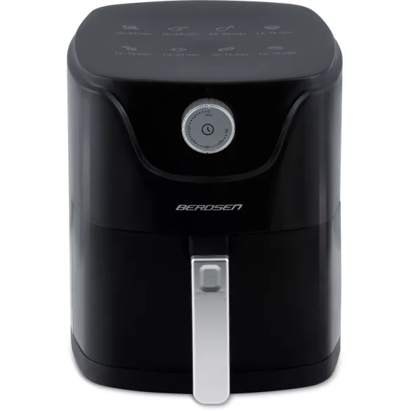 Air Fryer forrólevegős sütő, Berdsen BD-654, 2,5 l, ezüst/fekete, olaj nélküli sütés, 8 programos, hőszigetelést biztosító ház, 1000 W