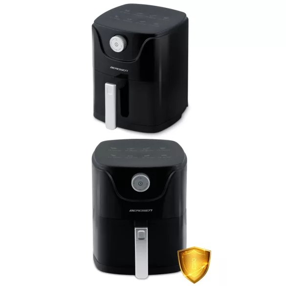 Air Fryer forrólevegős sütő, Berdsen BD-654, 2,5 l, ezüst/fekete, olaj nélküli sütés, 8 programos, hőszigetelést biztosító ház, 1000 W
