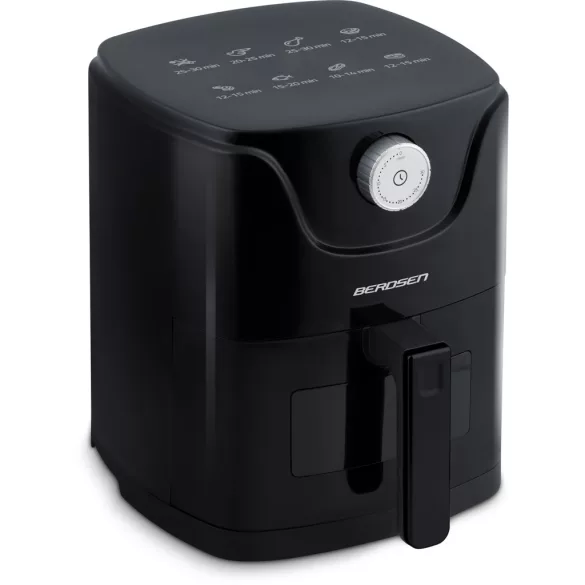 Air Fryer forrólevegős sütő, Berdsen BD-654, 2,5 l, fekete, olaj nélküli sütés, 8 programos, hőszigetelést biztosító ház, 1000 W