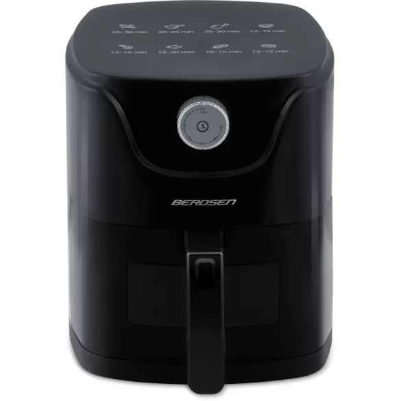 Air Fryer forrólevegős sütő, Berdsen BD-654, 2,5 l, fekete, olaj nélküli sütés, 8 programos, hőszigetelést biztosító ház, 1000 W