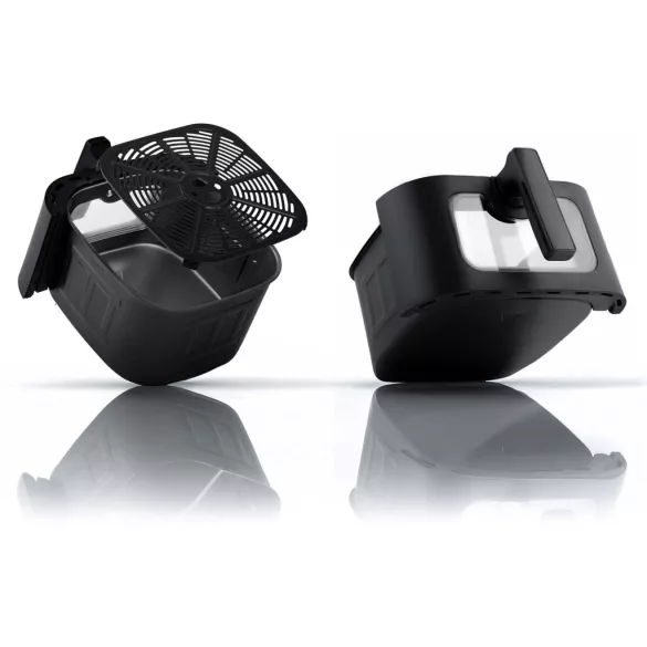 Air Fryer forrólevegős sütő, Berdsen BD-660, 8 l, fekete, olaj nélküli sütés, érintőkijelzős, 12 programos, ablakos kosár, LED világítás, 1700 W