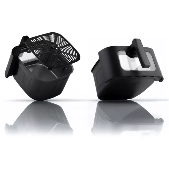 Air Fryer forrólevegős sütő, Berdsen BD-661, 8 l, fekete, olaj nélküli sütés, érintőkijelzős, 12 programos, ablakos kosár, LED világítás, 1700 W