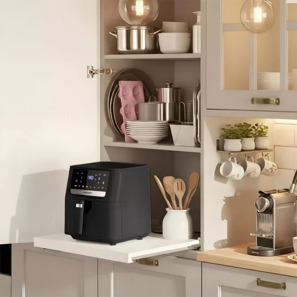 Air Fryer forrólevegős sütő, Berdsen BD-662, 6,5 l, fekete, olaj nélküli sütés, érintőkijelzős, 8 programos, túlmelegedés elleni védelem, 1700 W