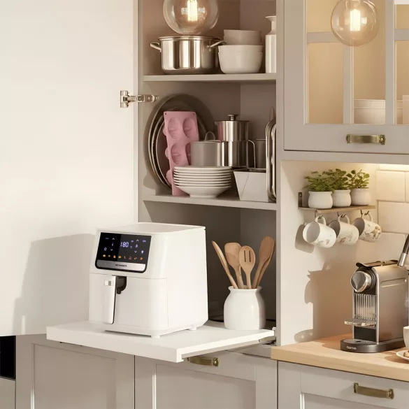 Air Fryer forrólevegős sütő, Berdsen BD-662, 6,5 l, fehér, olaj nélküli sütés, érintőkijelzős, 8 programos, túlmelegedés elleni védelem, 1700 W