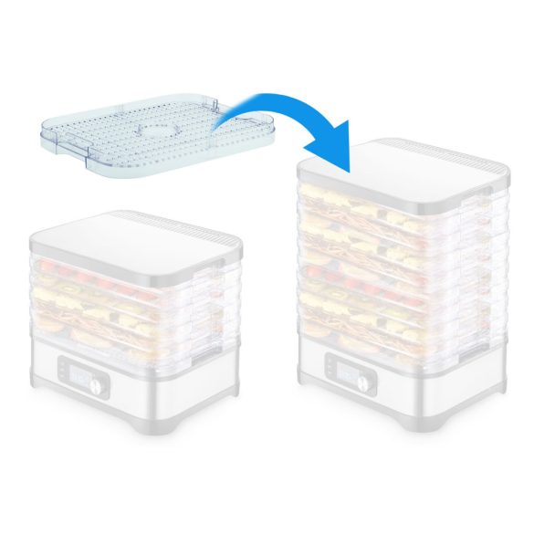 Konyhai aszaló tálca, Berdsen BD-690 elektromos konyhai aszalóhoz, 32 x 25 cm, BPA-mentes műanyag, 1 db, könnyen tisztítható, nem tapadós felület