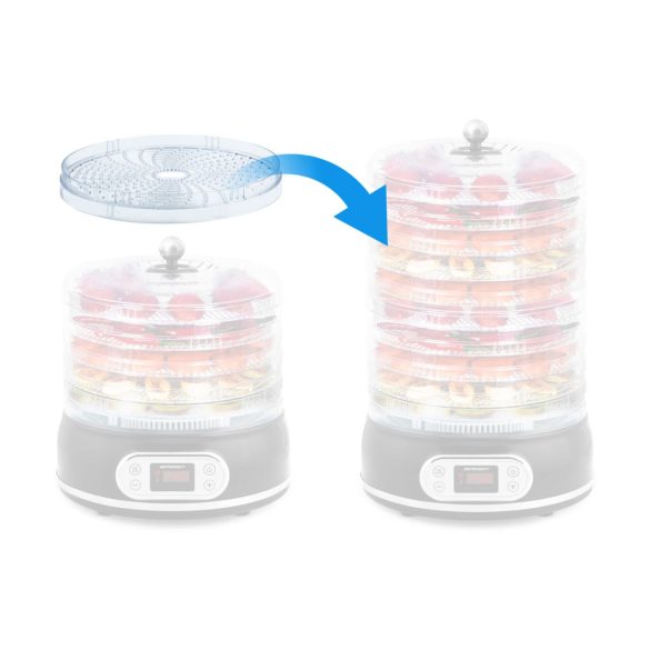 Konyhai aszaló tálca, Berdsen BD-691 elektromos konyhai aszalóhoz, átmérő: 27 cm, 1 db, könnyen tisztítható, nem tapadós felület