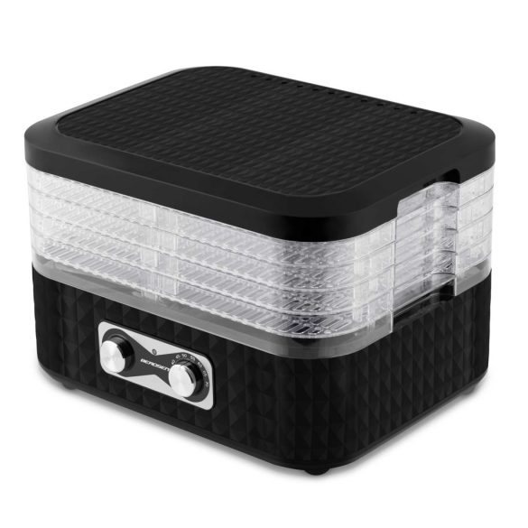 Konyhai aszaló, Berdsen BD-692, fekete, elektromos, 400 W, 10 l, 5 szárítótálca, állítható hőmérséklet 35–70 °C, időzítő 1–24 óra, túlmelegedés elleni védelem