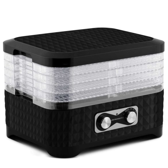 Konyhai aszaló, Berdsen BD-692, fekete, elektromos, 400 W, 10 l, 5 szárítótálca, állítható hőmérséklet 35–70 °C, időzítő 1–24 óra, túlmelegedés elleni védelem