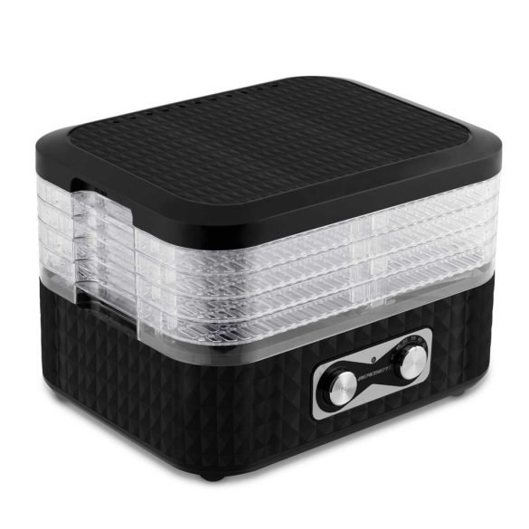 Konyhai aszaló, Berdsen BD-692, fekete, elektromos, 400 W, 10 l, 5 szárítótálca, állítható hőmérséklet 35–70 °C, időzítő 1–24 óra, túlmelegedés elleni védelem