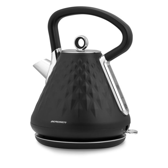 Vízforraló, Berdsen BD-700, 1700 ml, fekete, 1850-2200 W, fém ház, szárazonforrás elleni védelem, 360°-os talp, világító kapcsoló, kivehető vízkőszűrő