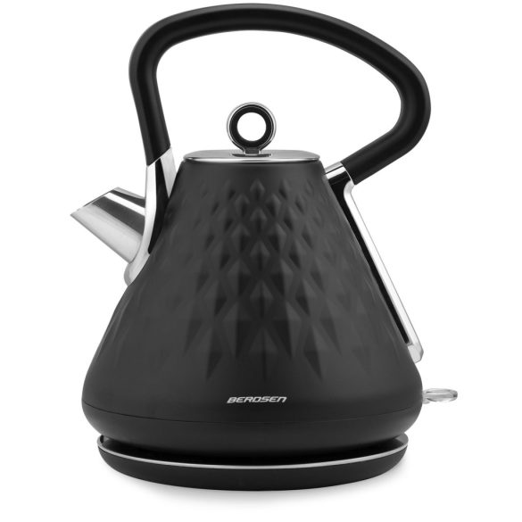 Vízforraló, Berdsen BD-700, 1700 ml, fekete, 1850-2200 W, fém ház, szárazonforrás elleni védelem, 360°-os talp, világító kapcsoló, kivehető vízkőszűrő