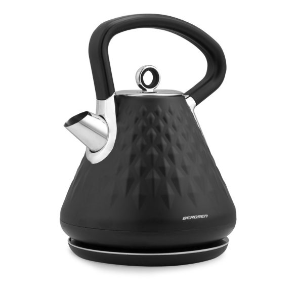Vízforraló, Berdsen BD-700, 1700 ml, fekete, 1850-2200 W, fém ház, szárazonforrás elleni védelem, 360°-os talp, világító kapcsoló, kivehető vízkőszűrő