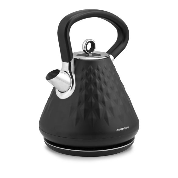 Vízforraló, Berdsen BD-700, 1700 ml, fekete, 1850-2200 W, fém ház, szárazonforrás elleni védelem, 360°-os talp, világító kapcsoló, kivehető vízkőszűrő