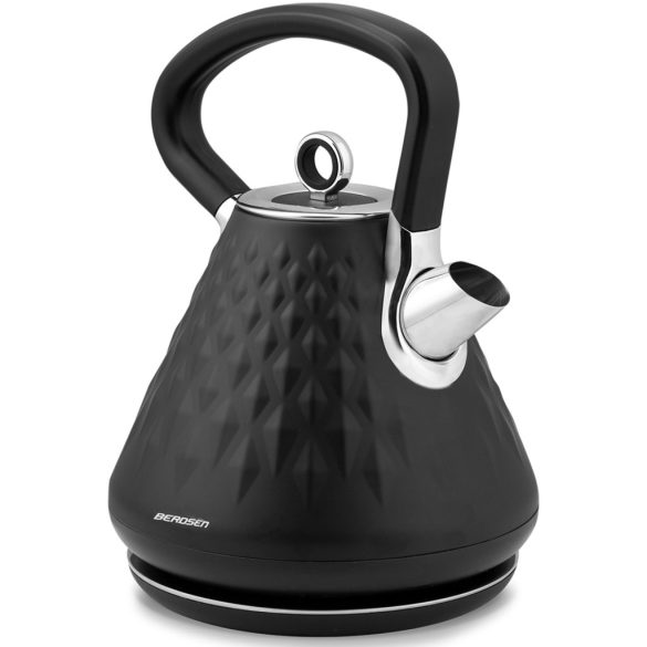 Vízforraló, Berdsen BD-700, 1700 ml, fekete, 1850-2200 W, fém ház, szárazonforrás elleni védelem, 360°-os talp, világító kapcsoló, kivehető vízkőszűrő
