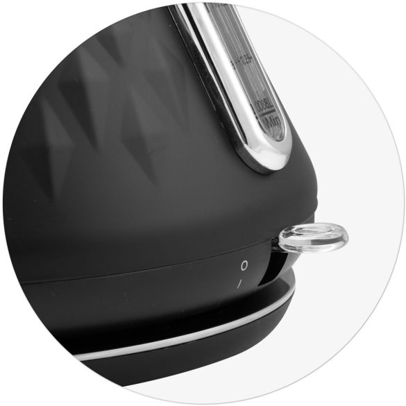 Vízforraló, Berdsen BD-700, 1700 ml, fekete, 1850-2200 W, fém ház, szárazonforrás elleni védelem, 360°-os talp, világító kapcsoló, kivehető vízkőszűrő