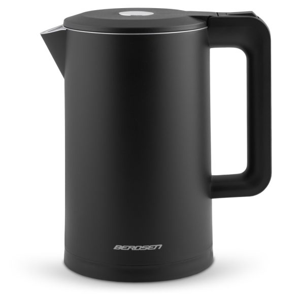 Vízforraló, Berdsen BD-710, 1700 ml, fekete, 1850-2200 W, duplafalú, szárazforralás elleni védelem, 360°-os talp, nem melegedő burkolat, kivehető vízkőszűrő