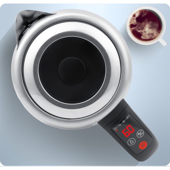 Vízforraló, Berdsen BD-714, 1700 ml, átlátszó, 1850-2200 W, érintőpaneles hőfokbeállítás, fém/üveg ház, szárazonforrás elleni védelem, 360°-os talp, hőmérővel