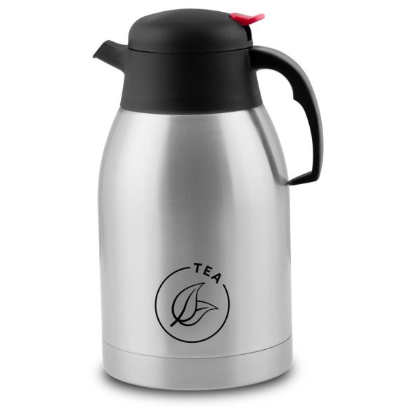 Termosz kancsó, Berdsen BD-780, 2000 ml, ezüst, rozsdamentes acél, duplafalú, meleg és hideg italokhoz, 12 órás hőmegtartás, teához